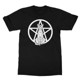 Pentagram Witches Cat Goth Kitty White Softstyle T-Shirt