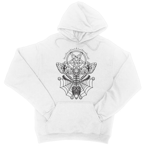 Deaths Head Hawk Moth Pentagram College Hoodie