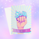 Fight Like A Girl Sunrays Greeting Card