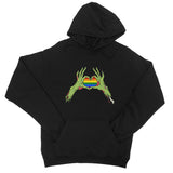 Zombie LGBTQ Heart Hands Pride Flag College Hoodie