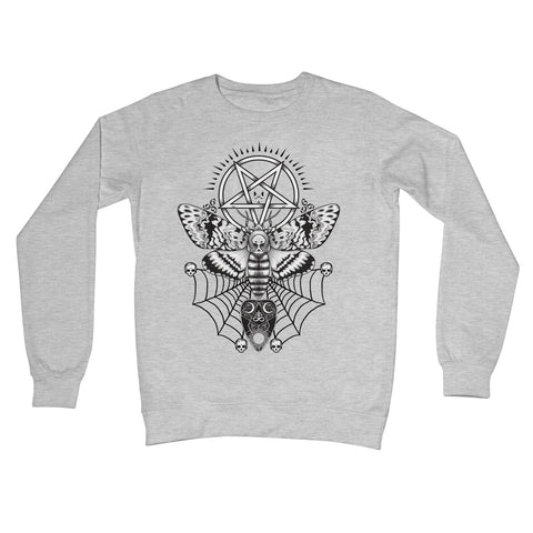 Deaths Head Hawk Moth Pentagram Crew Neck Sweatshirt