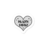 Big Goth Energy Grey and Black Heart Sticker