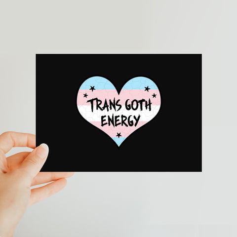 Trans Goth Energy LGBTQ Punk Transgender Pride Heart Classic Postcard