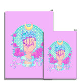 Fight Like A Girl Polka Dot Blue Crystals Fine Art Print