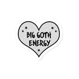 Big Goth Energy Grey and Black Heart Sticker