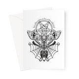 Deaths Head Hawk Moth Pentagram Greeting Card