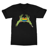 Zombie LGBTQ Heart Hands Pride Flag Softstyle T-Shirt