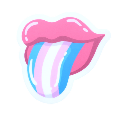 Transgender LGBTQ Trans Pride Tongue Matte Vinyl Sticker