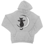 Black Witches Cat Sitting On Crescent Moon Hoodie