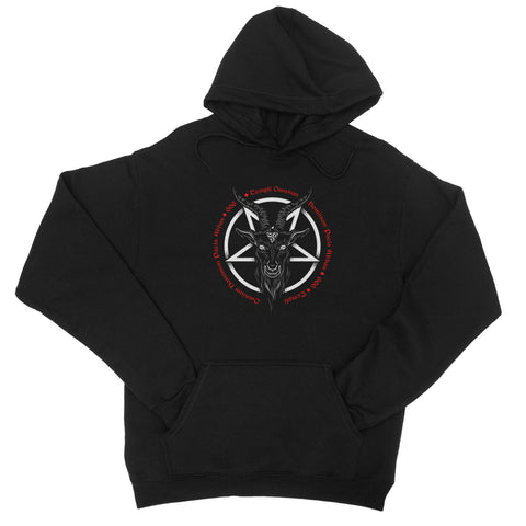 Baphomet 666 Goat Pentagram College Hoodie