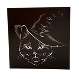 Witches Hat Black Cute Cat Face Greetings Card 6”x6”