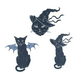 Witches Black Cat Gothic Matte Vinyl Sticker Set of 3 Stickers