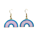 LGBT+ Gay Lesbian Bi Trans Rainbow Earrings Dangle LGBTQ