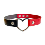 Two Tone Colour Heart Pendant O Ring Choker Emo Goth Collar