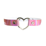 Two Tone Colour Heart Pendant O Ring Choker Emo Goth Collar