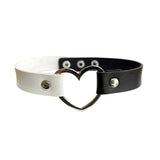 Two Tone Colour Heart Pendant O Ring Choker Emo Goth Collar