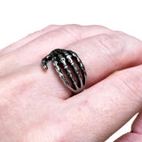 Skeleton Hand Bones Silver Gothic Ring Emo Skull Death Goth