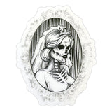 King Queen Skeleton Skull Gothic Cameo Clear Vinyl Sticker 7.5cm x 6cm