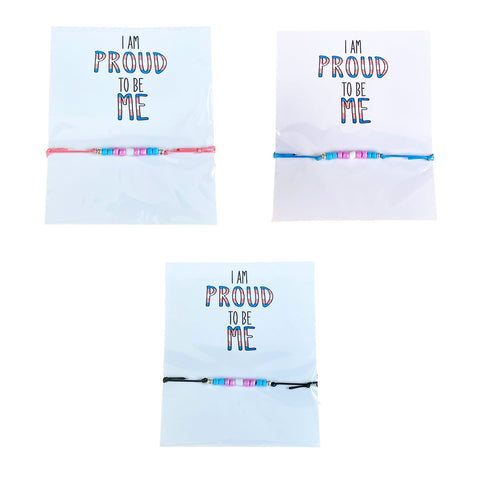 Trans Pride Proud To Be Me Beaded Transgender Bracelet