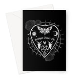 Grudges Never Die Ouija Planchette White Web Greeting Card