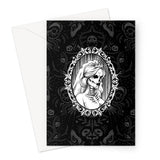 The Queen Crowned Skull Cameo Patterned Greeting Card