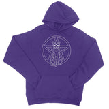 Pentagram Witches Cat Goth Kitty Outline Hoodie
