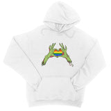Zombie LGBTQ Heart Hands Pride Flag College Hoodie