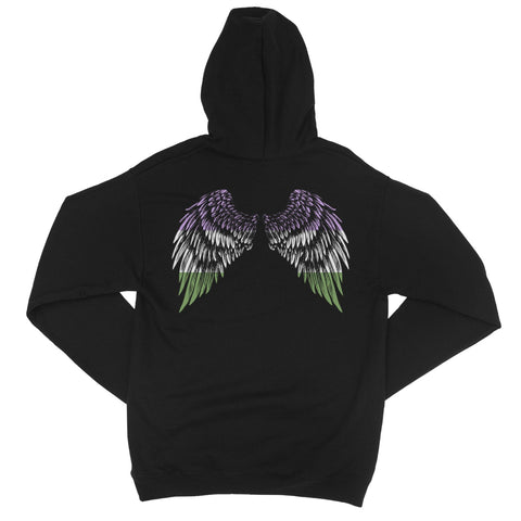 Spread Your Wings Genderqueer Pride College Hoodie