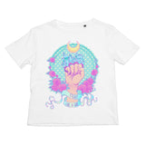 Fight Like A Girl Polka Dot Blue Crystals Kids T-Shirt