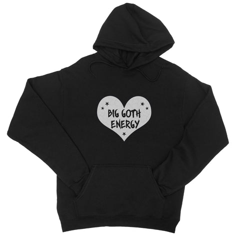 Big Goth Energy Grey and Black Heart Hoodie