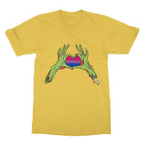 Zombie Bi Heart Hands Pride Flag Softstyle T-Shirt