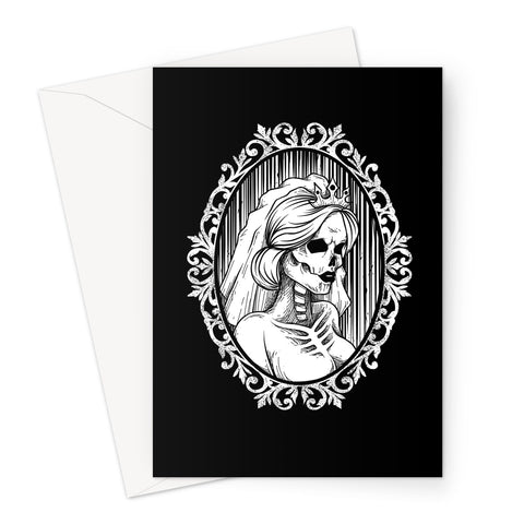The Queen Gothic Crowned Skull Cameo Greeting Card