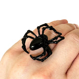 Spider Adjustable Gothic Oversize Ring Black or Chrome