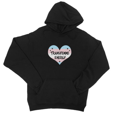 Transfemme Energy Trans Transgender Pride Heart College Hoodie