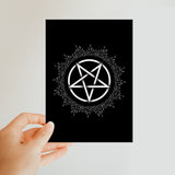 Glowing Pentagram Gothic Classic Postcard
