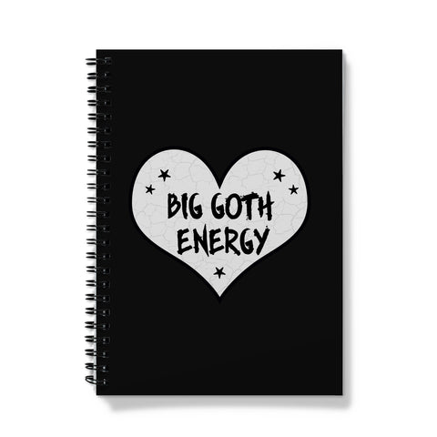 Big Goth Energy Grey and Black Heart Notebook