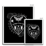 Grudges Never Die Ouija Planchette White Web Framed Photo Tile