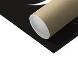 Black Witches Cat Hissing In Hat Crescent Moon Fine Art Print