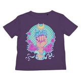 Fight Like A Girl Polka Dot Blue Crystals Kids T-Shirt