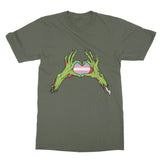 Zombie Trans Heart Hands Pride Flag Softstyle T-Shirt