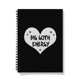 Big Goth Energy Grey and Black Heart Notebook