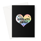 Queer Goth Energy LGBTQ Punk Pride Heart Greeting Card