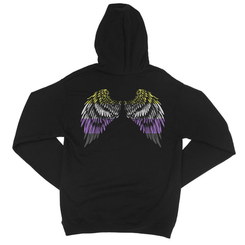 Spread Your Wings Non-Binary Pride College Hoodie