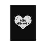 Goth Vibes Only Grey and Black Punk Heart Fine Art Print