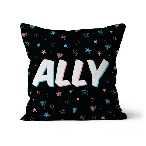 Trans Ally Transgender Pride Faux Suede Cushion