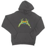 Zombie LGBTQ Heart Hands Pride Flag College Hoodie
