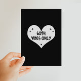 Goth Vibes Only Grey and Black Punk Heart Classic Postcard