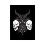 Baphomet 666 Goat Skulls Black Fine Art Print