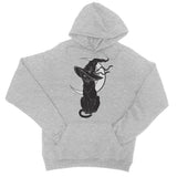 Black Witches Cat Hissing In Hat Crescent Moon Hoodie