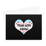 Trans Goth Energy LGBTQ Punk Transgender Pride Heart Greeting Card